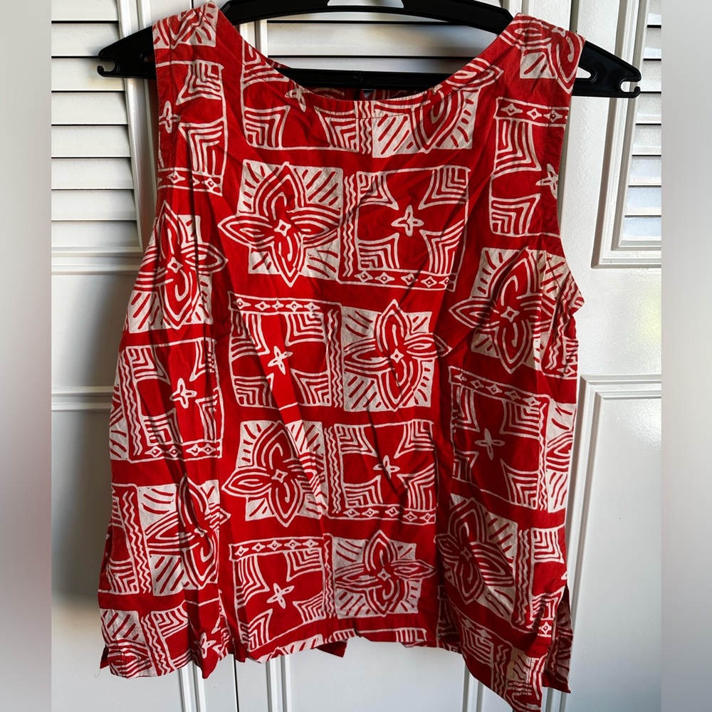 White Rice Print Top